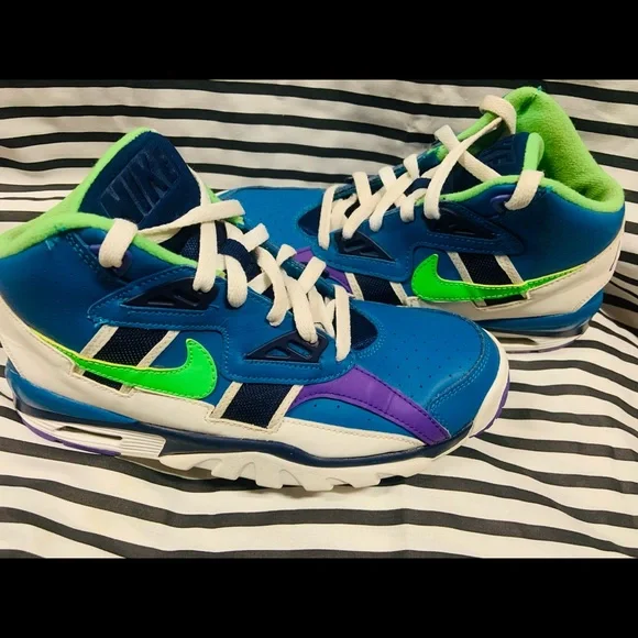 •Nike Air Trainer SC GS Imperial Blue Scream Green Shoes (2019)• - Picture 3 of 10